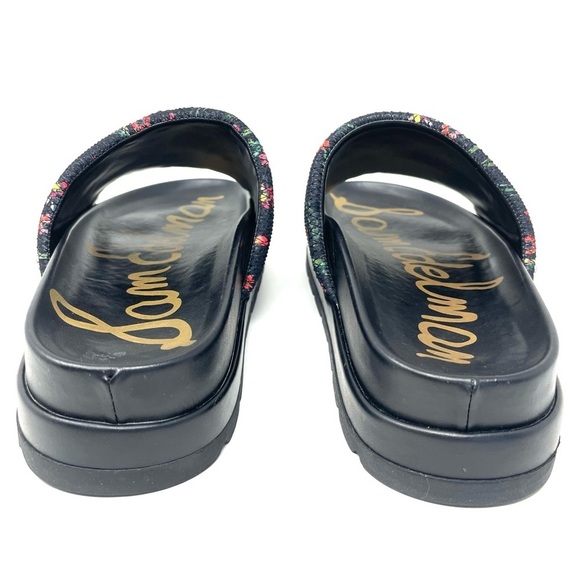 Sam Edelman Shaye Floral Faux Leather Slip On Flatform Sandals Size 10 - Picture 5 of 9